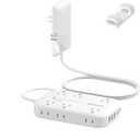Extension Cord with Outlet Cover & Multi USB- 5 FT, Ultra Thin Plug Concealer with Cord & 12AC Outlet 6 USB (24W/4.8A), Charging Station for Multiple Devices, for Behind Wall Furniture Couch Sofa TV