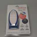 Sunbeam Hot-2-Trot Travel Steam Iron, 800 Watt Dual Voltage 120/240, Compact Size, Portable, Non-Stick Soleplate, Soft Touch Handle, Horizontal or Vertical Use, White and Blue