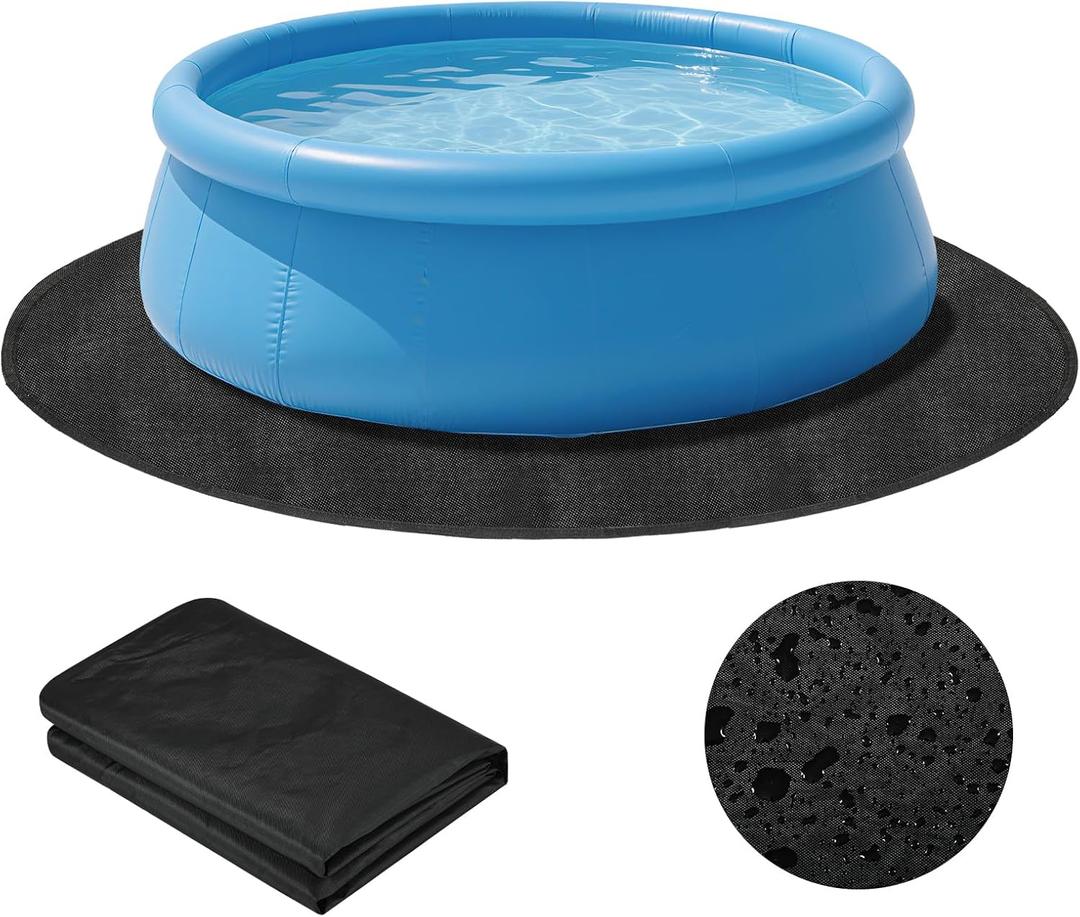 CIEOVO 8 FT Round Pool Liner Pad for Above Ground Swimming Pools - Protects Pool Liner Outdoor Pool Mat for Pool Bottom Liner Protector to Prevent Punctures Extend Liner Life