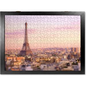 ALL4JIG Premium Wooden Puzzle Picture Frame with 4-Puzzle Storage Capacity for 1000 Piece Puzzles, Tool-Free Easy Assemble Display, Non-Glue Mounting Kit & Hanging Hardware Included (27" x 20")