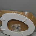 Bemis Wood Elongated Toilet Seat, Easy Clean Hinges, White | Durable enameled wood resists chipping & scratching, fits all standard elongated toilets, Made in USA, 1500EC 000