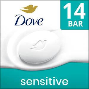 Dove Beauty Bar More Moisturizing Than Bar Soap for Softer Skin, Fragrance-Free, Hypoallergenic Beauty Bar Sensitive Skin With Gentle Cleanser 3.75 oz, 5 pac