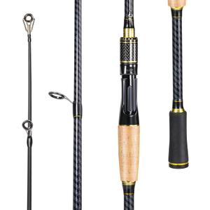 Sougayilang Fishing Rod 24-Ton Carbon&Glass Fiber Composite Spinning and Casting Rod, 2 Piece for Bass Trout Crappie Travel Fishing- 6'0"