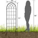 LZRS 4 Pack 71x20in Rustic Iron Arch Decoration Garden Trellis with Black Metal Coating Perfect for Supporting Climbing Plants Outdoor, Roses, Vines, Flowers, and Vegetables.