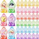 36 Pack Gumball Machine Valentines Day Cards with Clear Plastic Dome Candy Holders DIY Valentines Exchange Gift for School Classroom Party Supplies (Candy Not Included)