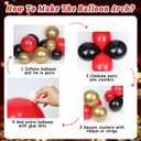 Casino Balloon Arch Garland Kit with Red Black and Gold Balloons Dice Boxes Random Pokers for Birthday Casino Night Las Vegas Casino Theme Party Decorations