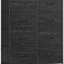 SONGMICS BELLAH Collection - Dresser for Bedroom, Chest of Drawers, Storage Organizer Unit, Closet, Entryway, Steel, 8 Drawers, Modern, Ebony Black ULGS124BE02S