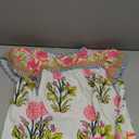 Women Y2K Ruffle Cap Sleeve Top Boho Floral V Neck Shirt Peplum Babydoll Patchwork Blouse Shirt Going Out (Large)