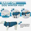 PUMYPOREITY Dog Coat with Harness Built in, Reflective Fleece Jacket, Thick and Warm Winter Coat, Medium Dog Jacket with Zip, Cold Weather Coats for Outdoor, Windproof Pet Snowsuit, Blue, M