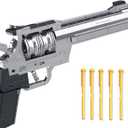 1:1 Revolver Building Blocks Sets - 428 PCS Model Collection Toy Building Bricks Set Shootable - Simulation Militarily Toy Lovers for Kids and Adults Gift (Silver)