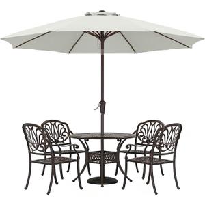 ABCCANOPY 9FT Outdoor Patio Umbrella, 8 Ribs Table Umbrella w/Crank for Easy Set Up, Suitable for Garden, Lawn, Deck & Backyard (Light Beige)