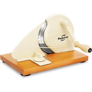 Redants Manual Bread Slicer for Homemade Sourdough Bread, Versatile Hand Crank Bread Slicer, Adjustable Thickness for Smooth Cutting, Food Grade Stainless Steel (Cream)