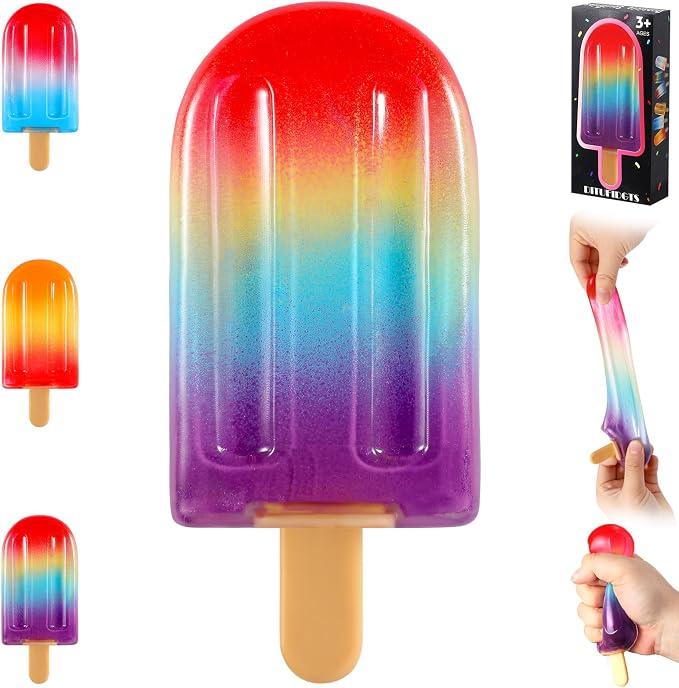 Popsicle Squishy Sugar Ice Cream Squishies Squeeze Toys | slow rising texture,leakproof structure, soft tactile feel for kids teens adults travel,office study & summer classroom prize, Large