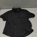 Arshiner Boys Short Sleeve Dress Shirts Solid Button Down Shirts Summer Formal Uniform Shirt with Pocket (Black) Size 100 (4-5T)