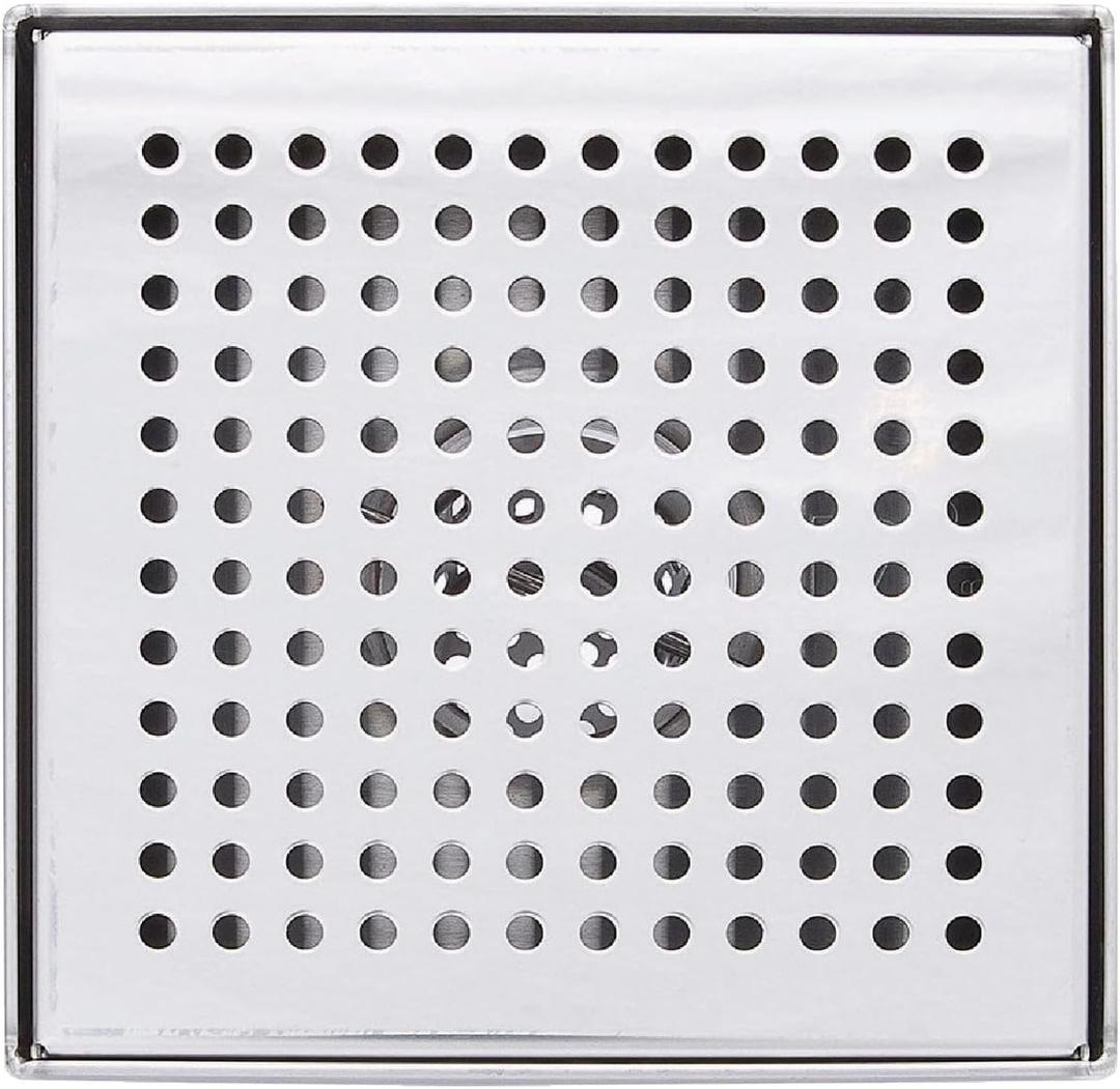 B&K 6-in L Circle Square Stainless Steel Linear Shower Drain