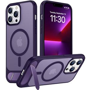 Temdan Magnetic Compatible with iPhone 13 Pro Max Case, [Built-in Invisible Kickstand][Compatible with MagSafe] [Military Grade Shockproof] Slim Translucent Matte Phone Case for iPhone 13 Pro Max 6.7" : Cell Phones & Accessories