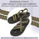 MEGNYA Women's Comfortable Walking Sandals with Arch Support, Athletic Hiking Sandals with Handmade Straps, Outdoor Soft Water Sandals for Beach Poolside Travel Camping (11, W14-taupe)