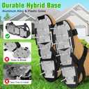 Lawn Aerator Shoes for Grass - Pre-Assembled Grass Aerator Shoes for Lawn - Soil Yard Aerator Tool for Aerating Patio Garden, Black, Medium