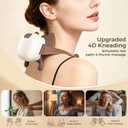 Neck and Shoulder Massager with Heat, 4D Bionic Hands Deep Tissue Heated Massager Simulates Human Palm Massage, 3 Levels & 2 Temperatures, Portable Kneading Massage Machine, Gifts for Man Women