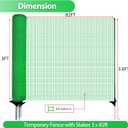 Temporary Fence with Posts, 3'x82' Plastic Fencing Garden Fence Animals Barrier with Fiberglass Stake Windbreak Rope, Portable Snow Fences, Fencing for Dogs Outdoors Backyard (Green)