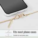 MOUTAKEY Metal Cell Phone chain Crossbody Phone lanyard with 2 Tether Tabs Detachable iPhone Chain Crossbody Strap,Non-rusting,Solid,iPhone Lanyard for Women Girls Travel Shopping Party Camping