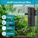 Aquarium Filter for 10-20 Gallon Tanks, Internal Fish Tank Filter, Submersible Turtle Tank Filter, with Aeration/Rainfall Modes and Dual Water Outlet