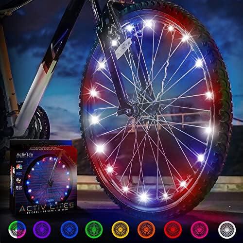 Activ Life LED Bike Wheel Lights with Batteries Included, Get 100% Brighter and Visible from All Angles for Ultimate Safety & Style (1 Tire Pack, Patriotic)