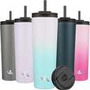 30 OZ Insulated Tumbler with Lid and 2 Straws Stainless Steel Water Bottle Vacuum Travel Mug Coffee Cup, Oasis