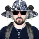 Solar Fan Hat for Men, Wide Brim Solar Fan hat,hat with Solar Fans Built in, Outdoor hat with Fans (XX-Large, Camouflage)