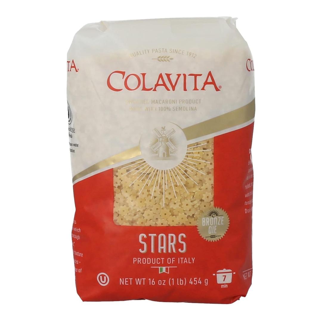 Colavita Pasta - Stars (Stelle), 1 Pound - Pack of 20 (EXP 02/14/29)