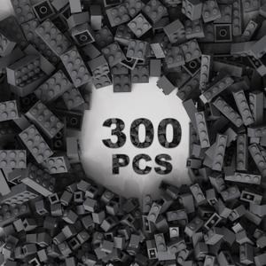 300 Pcs Classic Building Bricks, Dark Grey Bulk Bricks,Compatible with Lego and Major Brands Parts and Pieces, Creative Building Block Toys for Boys Girls Ages 6 7 8 9 10 Year Old