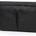 Cosmetic Bag Storage Organizer Insert Lightweight Waterproof Nylon Fabric with Zipper Closure Ideal for Travel Tote Bags