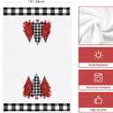 Artoid Mode Black White Buffalo Plaid Xmas Trees Joy Christmas Kitchen Towels Dish Towels, 18x26 Inch Seasonal Winter Decoration Hand Towels Set of 2