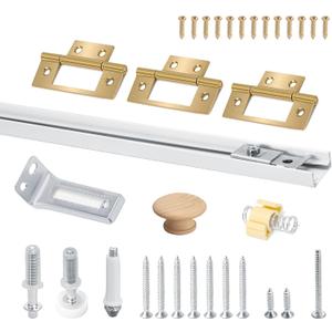 36 Inch Bifold Door Hardware Kit with Track, Closet Door Track Repair Tool Kit, Metal Track Kit for Bi-fold Door Use (36 Inch)