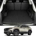 Trunk Mat Compatible with 2023-2025 2026 Mazda CX-50 Cargo Mat Full Coverage CX50 Cargo Liner Rear Trunk Liners Backrest Mat Trunk Side Protection Mats with High-Grade PU Leather