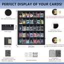 VERANI 35 Baseball Card Display Case - Graded Sports Card Display Frame - Holds Sport Cards with UV Protection Clear View Lockable Wall Cabinet for Football Basketball Hockey Trading Card Large Black