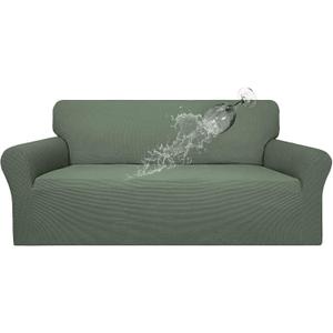 Easy-Going 100% Waterproof Couch Cover, Dual Waterproof Sofa Cover, Stretch Jacquard Sofa Slipcover, Leakproof Furniture Protector for Kids, Pets, Dog and Cat (Sofa, Grayish Green)