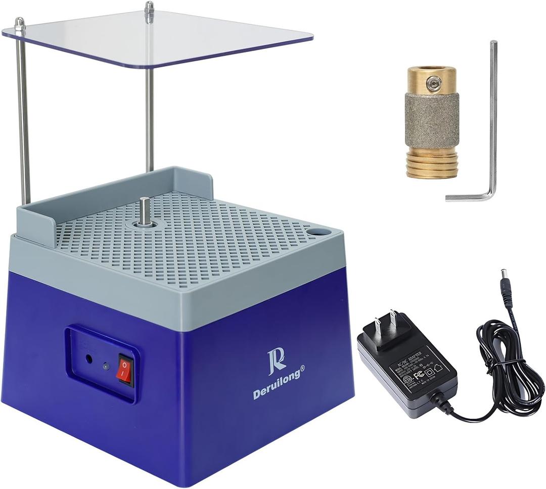 Stained Glass Grinder,Mini Portable Stained Grinder Diamond Glass Art Grinding Tool with 5/8" Diamond Grinder Bit (Blue)