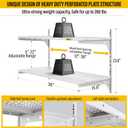 2 Tier 1.3x3ft Garage Shelving Wall Mounted, 15.6x36inch per Shelf Height Cassette Adjustable Floating Shelves, (White)
