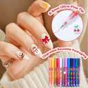 12 Colors Nail Art Pens Set, 3D Nail Polish Pens, Quick-Dry 0.5MM DIY Nail Art Markers Graffiti Dotting Pen for Nails Art Design Manicure Nail DIY Decoration (1 pack)