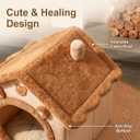 Cat Bed Cave, Cute Bear Shape Cat Beds for Indoor Cats, Pet House Cats Tent with Removable Cushion Pillow for Kittens Puppy Small Dogs (Brown-M, 18 * 14.6 * 15.7in)