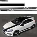 Universal Racing Stripes Car Stickers Sport Stripes DIY Styling Decorated Door Hood Self-Adhesive Side Strip Decal Decoration Accessories for Truck SUV Off-Road Vehicles(5PCS)(Black)