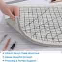 MABOZOO Wool Pressing Mat with Printed Grid, 24 * 18 Inch Double-Sided Wool Ironing Mat with Straps, Portable Ironing Pad for Quilter, Sewing, Scrapbooking