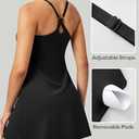 IUGA Tennis Dress for Women Athletic Golf Workout Dress with Built-in Shorts and Bra, Adjustable Straps & Pockets (Medium, Black)