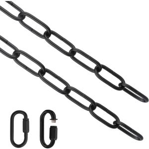 Helunsi Lighting Chain, 6 Feet Black Light Fixture Chain, Metal Chandelier Chain Extension with Connection Link Lock, Heavy Duty Hanging Chain Lamp Fixture Pendant Ceiling Decorative Lights Kit - 6' Helunsi Lighting Chain, 6 Feet Black Light Fixture Chain, Metal Chandelier Chain Extension with Connection Link Lock, Heavy Duty Hanging Chain Lamp Fixture Pendant Ceiling Decorative Lights Kit - 6'