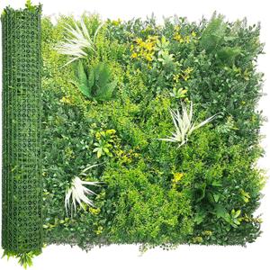 Artificial Grass Wall Boxwood Panels 40'' x 120'' in(33.5 sqft) Greenery Ivy Privacy Fence Faux Backdrop with UV Protection Vine Leaf Hedge for Garden Covering,Outdoor Indoor Home Decor