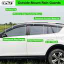 Outside-Mount Rain Guards Window Visors for 2013-2018 Toyota RAV4 Full-Size Wind Vent Deflectors Car Accessories Dark Smoke 6-Piece Set with Thicker and Waterproof Steps