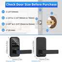Smart Door Lock with Handle - Keyless Entry Door Lock for Front Door, Touchscreen Keypad Door Knob Lever Lock, Fingerprint Door Handle Lock, Auto Lock, App Control, Easy Installation
