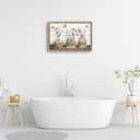 Tijuboni Farmhouse Bathroom Decor Wall Art, Rustic Cotton Flower Canvas Prints with Relax Soak Unwind Signs, Country Floral Framed Pictures Artwork for Bathroom 16"x24"