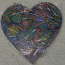 FKKA Front Porch Decor Farmhouse, Harvest Garden Wall Art, Metal Heart Wall Decor For Bedroom, Easy Hanging With A Hanging Rope, Light Purple, Gift